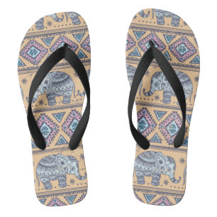 Blauw Elephant Tribal Patroon Teenslippers