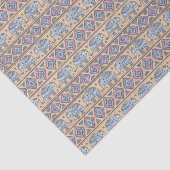 Blauw Elephant Tribal Patroon Tissuepapier (Detail)
