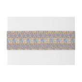 Blauw Elephant Tribal Patroon Uitnodigingen Wikkel (Achterkant Voorbeeld)