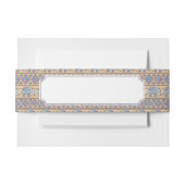 Blauw Elephant Tribal Patroon Uitnodigingen Wikkel (Voorkant Voorbeeld)