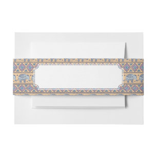 Blauw Elephant Tribal Patroon Uitnodigingen Wikkel