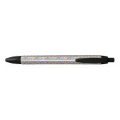 Blauw Elephant Tribal Patroon Zwarte Inkt Pen (Achterkant)