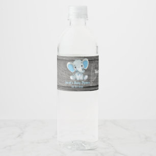 Blauw Elephant water flesetiket jongen Waterfles Etiket