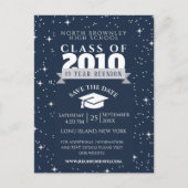 Blauw Elk Jaar Klasse Reunion Design Uitnodiging (Voorkant)