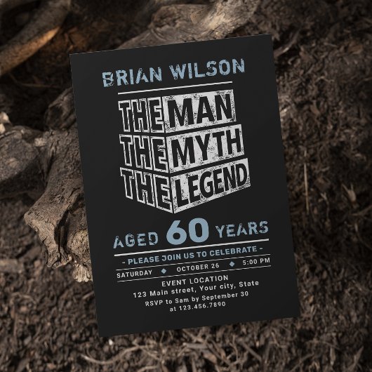 Blauw elke leeftijd van het Man de mythe de legend Kaart