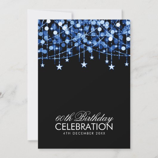 Blauw Elke Leeftijd Verjaardag String Lights & Sta Kaart (Achterkant)