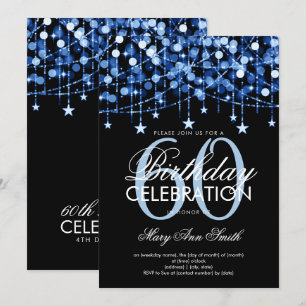 Blauw Elke Leeftijd Verjaardag String Lights & Sta Kaart