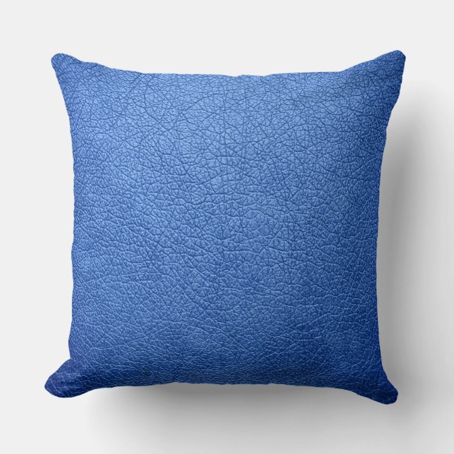 Blauw ellederen blik kussen (Voorkant)