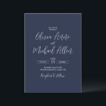 Blauw Ellegant Schrift Trouw Uitnodiging<br><div class="desc">Elegante en chic trouwuitnodiging in blauwe en witte kalligrafie.  Heel mooi.</div>