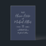 Blauw Ellegant Schrift Trouw Uitnodiging<br><div class="desc">Elegante en chic trouwuitnodiging in blauwe en witte kalligrafie.  Heel mooi.</div>