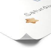 Blauw Ellegant Twinkel Twinkel Baby Shower Welkom Poster (Hoek)