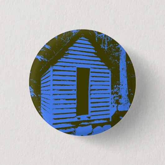 Blauw Ely's Mill Ronde Button 3,2 Cm (Voorkant)