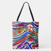 Blauw email Canvas tas (Achterkant)