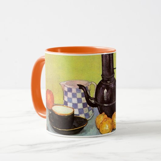 Blauw Emaille Koffiepot door Vincent van Gogh Mok (Voorkant links)