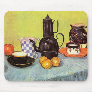 Blauw Emaille Koffiepot door Vincent van Gogh Muismat