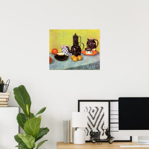 Blauw Emaille Koffiepot door Vincent van Gogh Poster