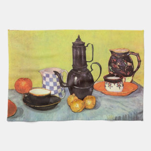Blauw Emaille Koffiepot door Vincent van Gogh Theedoek