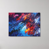 Blauw Ember Blauw Rood Hedendaagse Abstracte Kunst Canvas Afdruk (Voorkant)