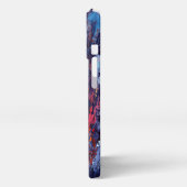 Blauw Ember Blauw Rood Hedendaagse Abstracte Kunst iPhone Hoesje (Linkerkant)