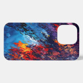 Blauw Ember Blauw Rood Hedendaagse Abstracte Kunst iPhone Hoesje (Achterkant horizontaal)