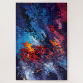 Blauw Ember Blauw Rood Hedendaagse Abstracte Kunst Legpuzzel (Verticaal)