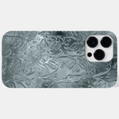 BLAUW EMBOSSED METALLIC LOOK ORNAMATION Case-Mate iPhone CASE (Achterkant (horizontaal))