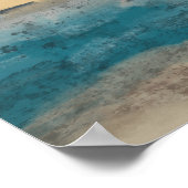 Blauw en aardetonen gestructureerde abstracte kuns poster (Hoek)