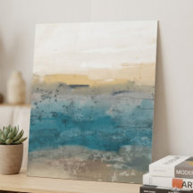 Blauw en aardetonen gestructureerde abstracte kuns