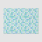 Blauw en Aqua Blue Squares Weefpapier Tissuepapier (Voorkant)