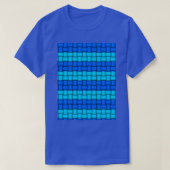 Blauw en Aqua Blue Striped Pattern T-shirt (Design voorkant)