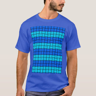 Blauw en Aqua Blue Striped Pattern T-shirt