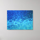 Blauw en aqua gebrandschilderd glas canvas afdruk (Voorkant)