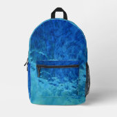 Blauw en Aqua Glas in lood Bedrukte Rugzak (Voorkant)