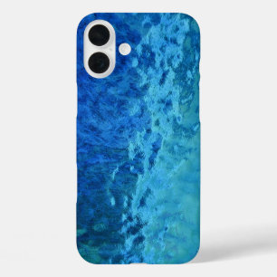 Blauw en Aqua Glas in lood iPhone 16 Plus Hoesje