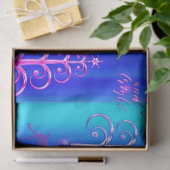 Blauw en Aqua Modern Kerstmis Tissuepapier (Geschenk)