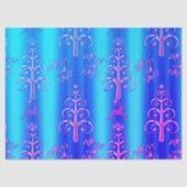 Blauw en Aqua Modern Kerstmis Tissuepapier (Voorkant)