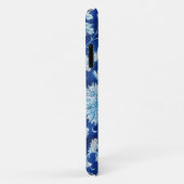 Blauw en Aqua  Style Floral Art Phone Case (Achterkant/rechts)