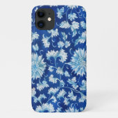 Blauw en Aqua Style Floral Art Phone Case (Achterkant)