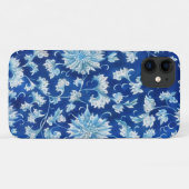 Blauw en Aqua  Style Floral Art Phone Case (Achterkant (horizontaal))