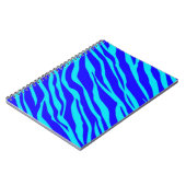 Blauw en Aqua Zebra gestreept Notitieboek (Linkerzijde)