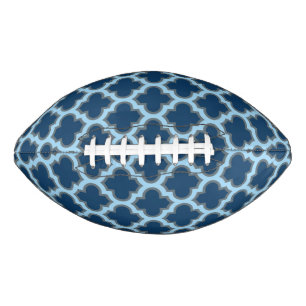 Blauw en Baby Blauw Trellis, Lattice, Quatrefoil American Football