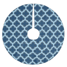 Blauw en Baby Blauw Trellis, Lattice, Quatrefoil Kerstboom Rok