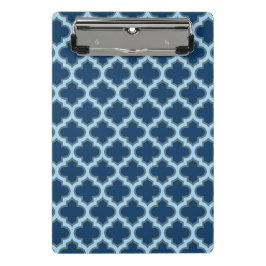Blauw en Baby Blauw Trellis, Lattice, Quatrefoil Mini Klembord