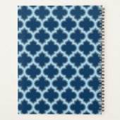 Blauw en Baby Blauw Trellis, Lattice, Quatrefoil Planner (Achterkant)