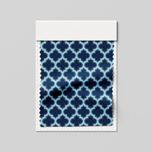 Blauw en Baby Blauw Trellis, Lattice, Quatrefoil Stof
