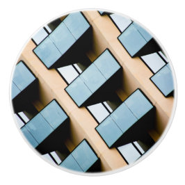 Blauw en Beige Abstract Keramische Knop