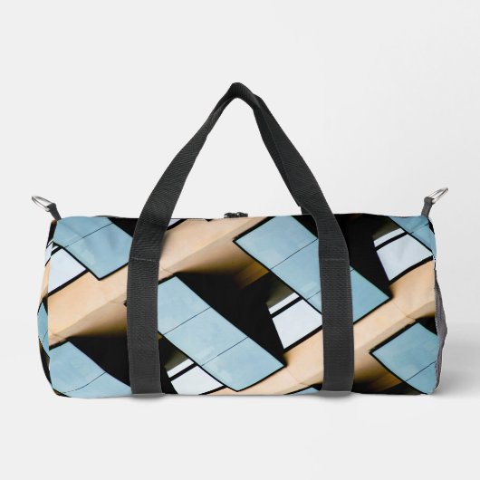 Blauw en Beige Abstract Plunjezak (Voorkant)