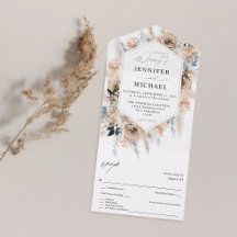 Blauw en beige Boho Floral Wedding