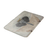 Blauw en beige gestreept Elephant Tub Bath Mat (Gekanteld)