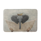 Blauw en beige gestreept Elephant Tub Bath Mat (Voorkant)